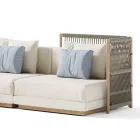 Canapé d'extérieur modulable en tissu rembourré fabriqué en Italie - Rubik Viadurini