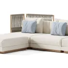 Canapé d'extérieur modulable en tissu rembourré fabriqué en Italie - Rubik Viadurini