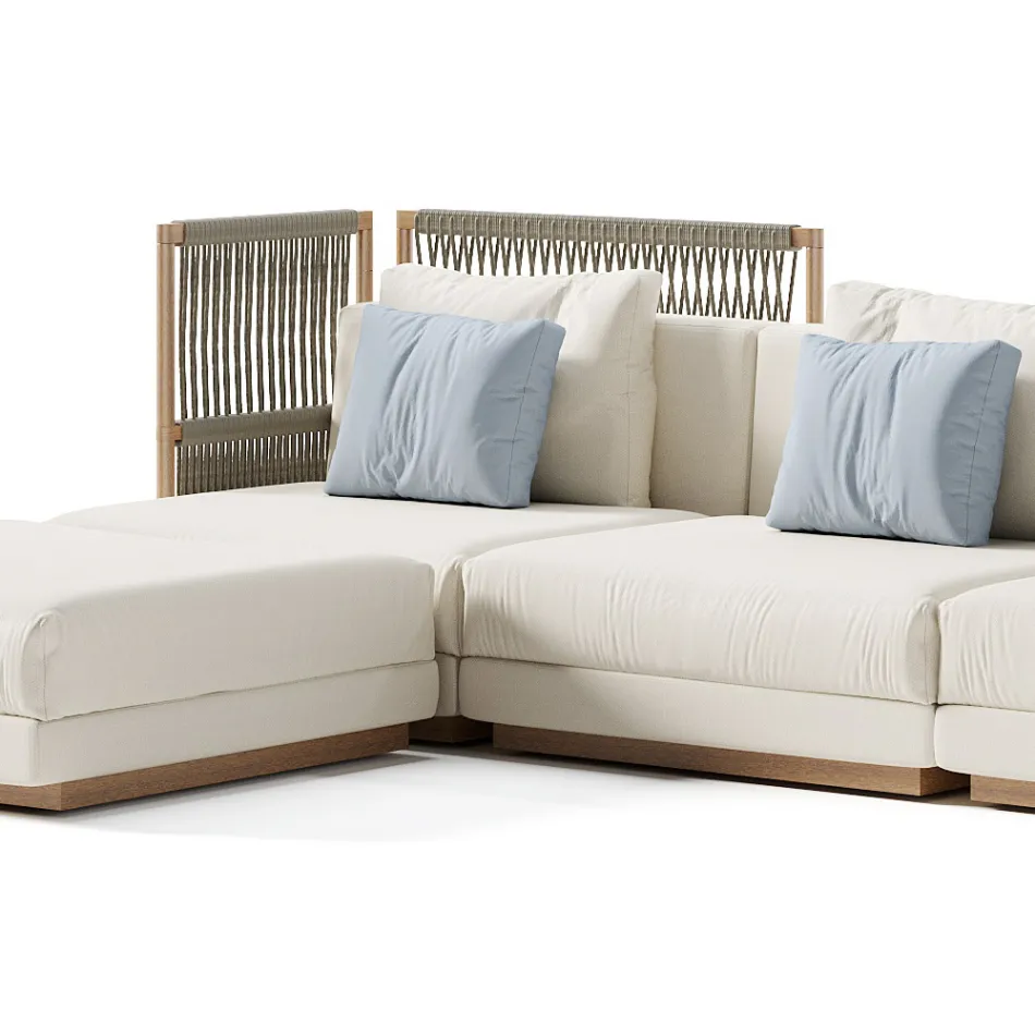 Canapé d'extérieur modulable en tissu rembourré fabriqué en Italie - Rubik Viadurini