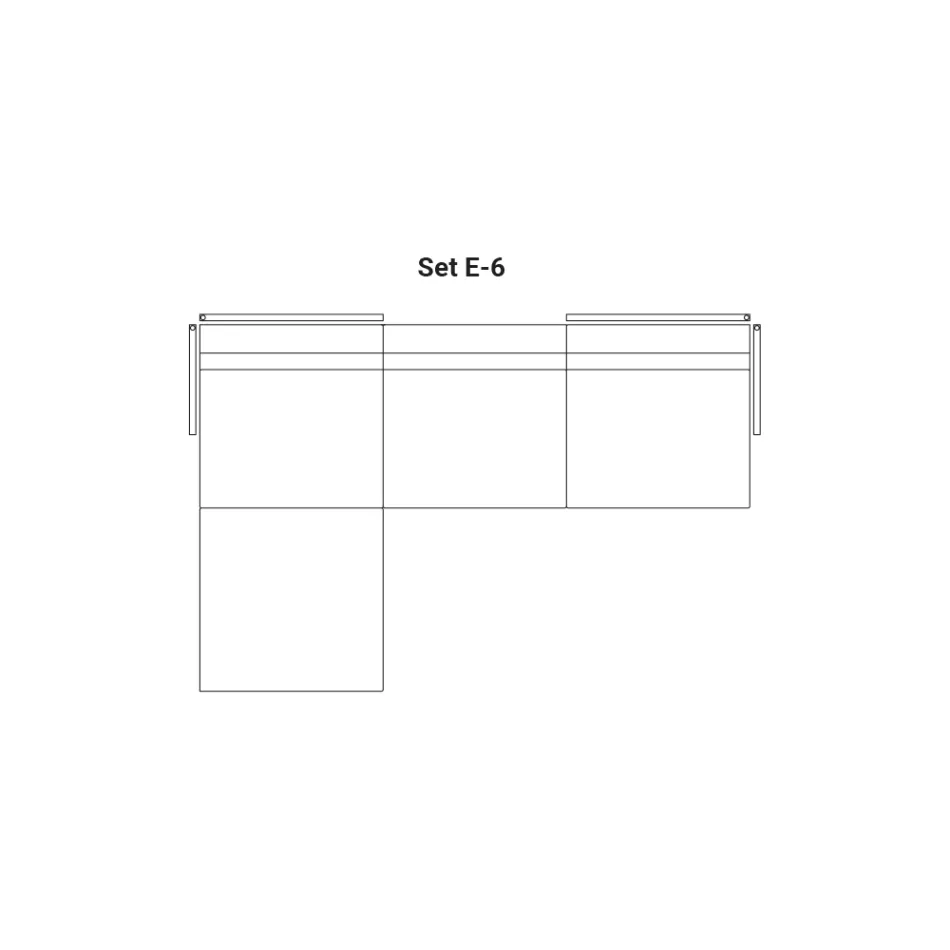 Canapé d'extérieur modulable en tissu rembourré fabriqué en Italie - Rubik Viadurini