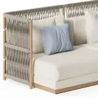 Canapé de jardin sectionnel avec structure en forme de C en bois Made in Italy - Rubik Viadurini