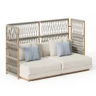 Canapé de jardin sectionnel avec structure en forme de C en bois Made in Italy - Rubik Viadurini