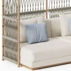 Canapé de jardin sectionnel avec structure en forme de C en bois Made in Italy - Rubik Viadurini