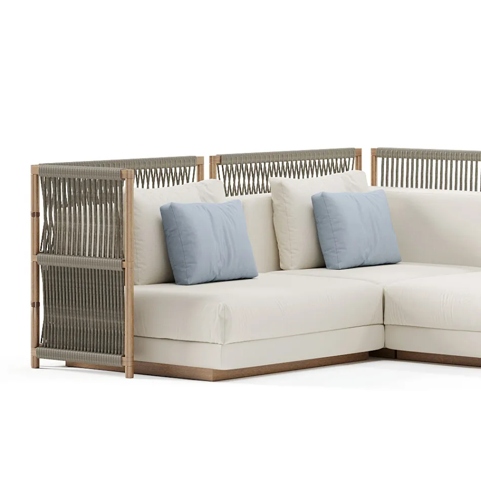 Canapé de jardin modulable en tissu Made in Italy - Rubik Viadurini