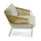 Canapé avec fauteuils et table basse en aluminium blanc pour le jardin - Tenda Viadurini