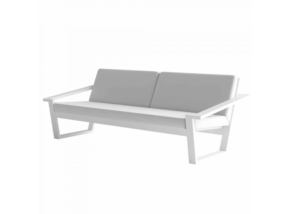 Canapé d'extérieur 2 ou 3 places en aluminium et tissu design moderne - Louisiane Viadurini