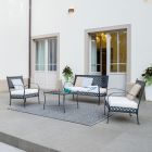 Canapé d'extérieur 2 places en acier galvanisé fabriqué en Italie - Selvaggia Viadurini