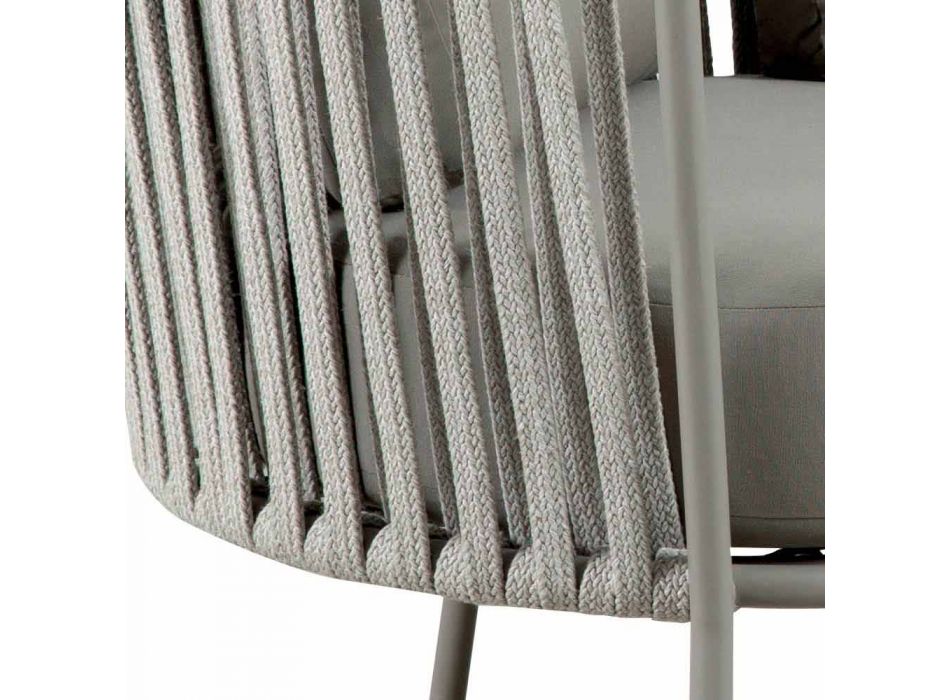 Canapé d'extérieur 2 places en métal, tissu et corde Made in Italy - Mari