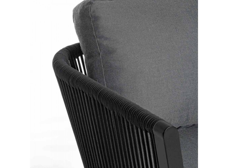 Canapé d'extérieur 3 places design en aluminium et tissu Homemotion - Morena Viadurini