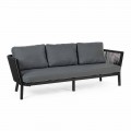 Canapé d'extérieur 3 places design en aluminium et tissu Homemotion - Morena