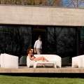 Canapé d'extérieur moderne en résine de polyéthylène, Blow by Vondom