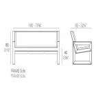 Canapé d'extérieur Frame by Vondom, en résine de polyéthylène, design Viadurini