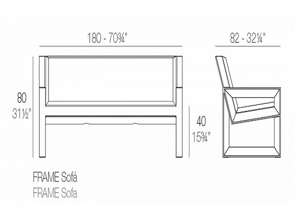 Canapé d'extérieur Frame by Vondom, en résine de polyéthylène, design Viadurini