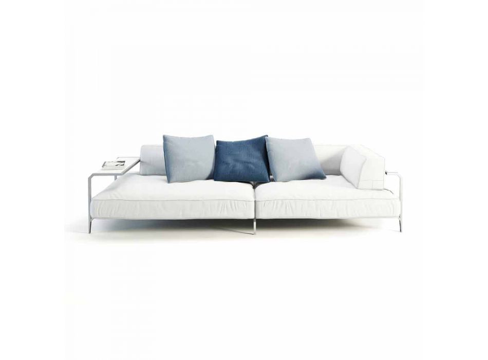 Canapé d'extérieur rembourré en tissu de design moderne fabriqué en Italie - Arkansas Viadurini