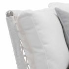 Canapé d'extérieur en acier et coussins blancs en PVC tissé - Ontario6 Viadurini