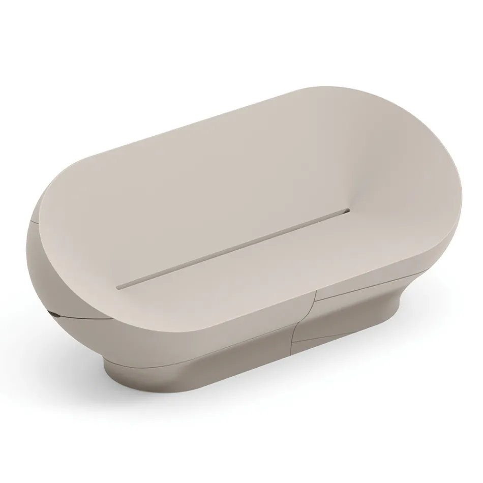 Canapé d'extérieur en polyéthylène disponible en plusieurs couleurs - Serviette Viadurini