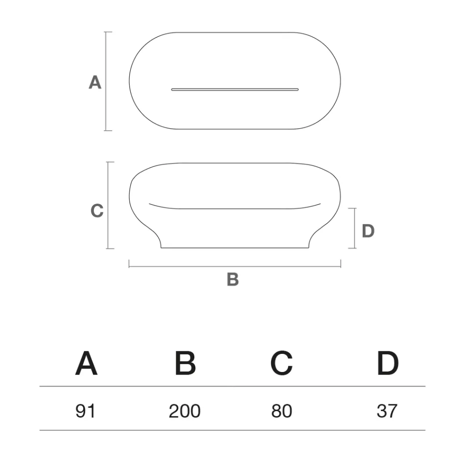 Canapé d'extérieur en polyéthylène disponible en plusieurs couleurs - Serviette Viadurini