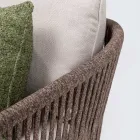 Canapé d'extérieur en teck et polyéthylène tressé - Jhon Viadurini