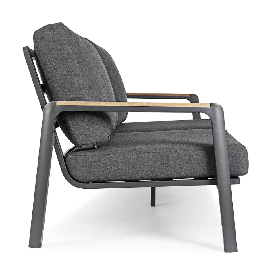 Canapé d'extérieur en tissu avec structure en aluminium, Homemotion - Cara Viadurini