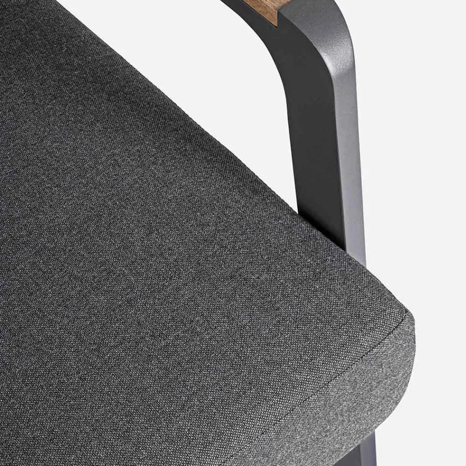 Canapé d'extérieur en tissu avec structure en aluminium, Homemotion - Cara Viadurini