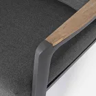 Canapé d'extérieur en tissu avec structure en aluminium, Homemotion - Cara Viadurini