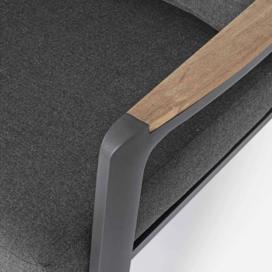 Canapé d'extérieur en tissu avec structure en aluminium, Homemotion - Cara Viadurini