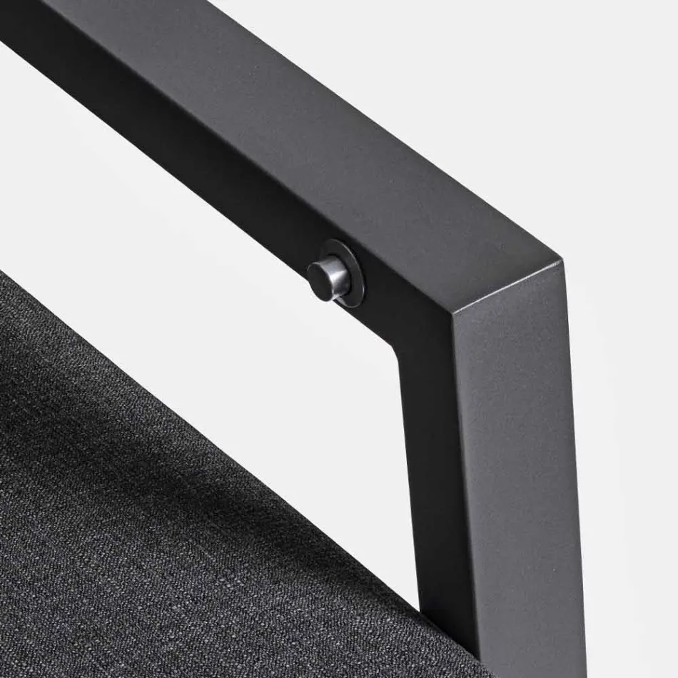 Canapé d'extérieur en tissu et aluminium avec dossier inclinable - Nathy Viadurini