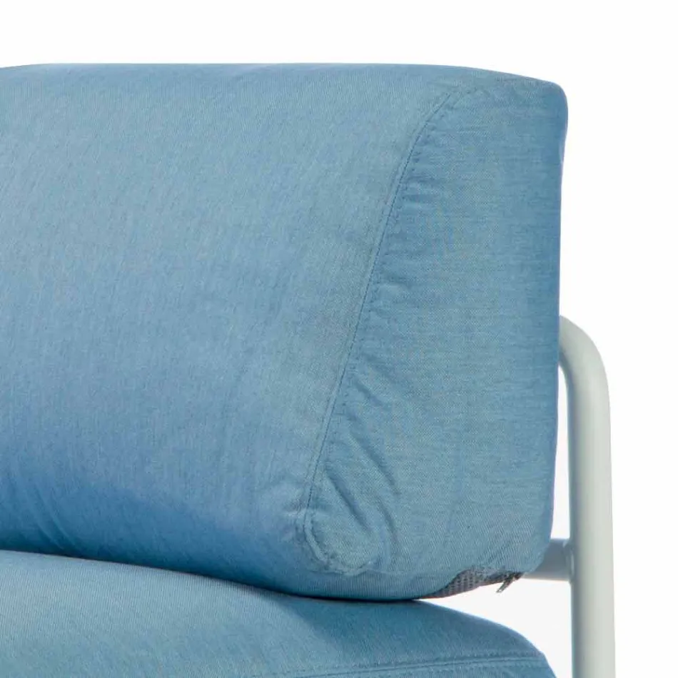 Canapé d'angle modulable en métal et tissu Made in Italy - Cola Viadurini