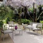 Canapé de jardin 2 places avec structure en acier Made in Italy - Nilda Viadurini