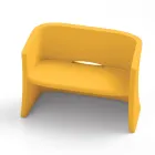 Canapé de jardin 2 places en polyéthylène coloré fabriqué en Italie - Gomez Viadurini