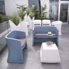 Canapé de jardin 2 places en polyéthylène coloré fabriqué en Italie - Gomez Viadurini