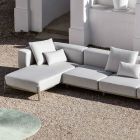 Canapé de jardin 3 places avec méridienne en aluminium et tissu - Filomena Viadurini