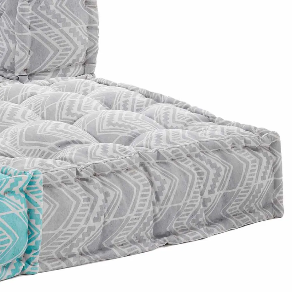 Canapé de jardin deux places ethnique en tissu déperlant - Shamo Viadurini