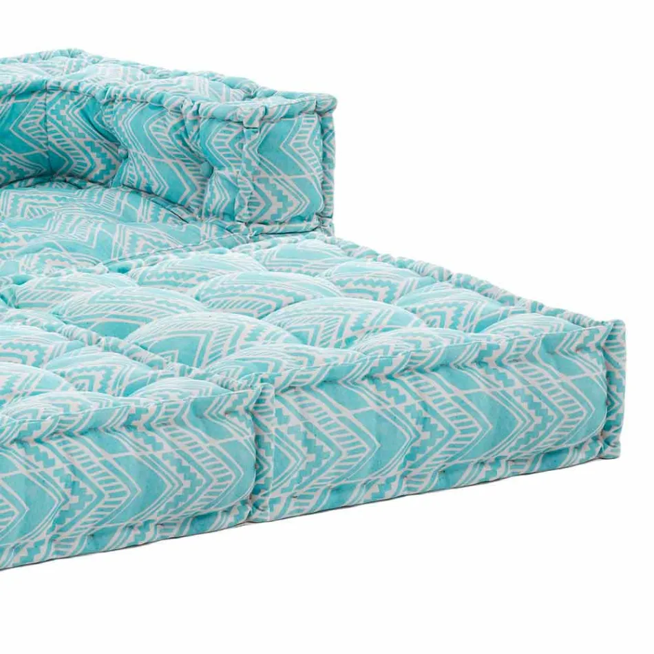 Canapé de jardin deux places ethnique en tissu déperlant - Shamo Viadurini