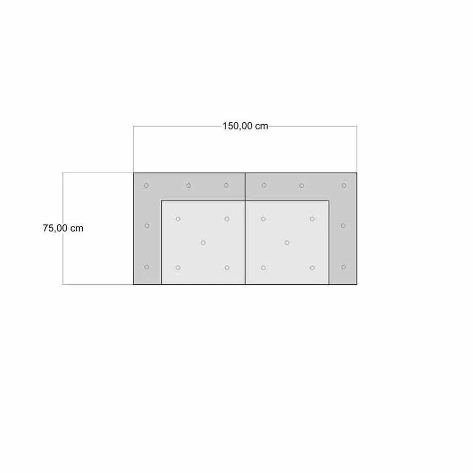 Canapé de jardin ethnique deux places en tissu déperlant - Shamo Viadurini