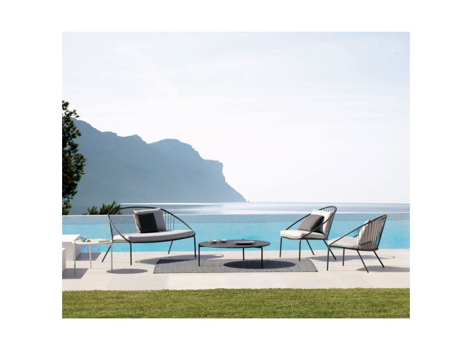 Canapé de jardin empilable en acier galvanisé fabriqué en Italie - Sansa Viadurini