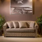 Canapé de jardin en fibre naturelle de Kubù avec coussins - Isildur Viadurini