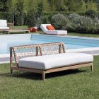 Canapé de jardin en teck et WaProLace Made in Italy avec coussin - Oracle Viadurini