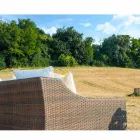 Canapé de jardin tissé à la main Joe polyéthylène Café Viadurini