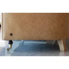 Canapé d'intérieur avec pieds en bois et roues en métal fabriqué en Italie - Giocoso Viadurini