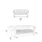 Canapé d'intérieur avec pieds en bois et roues en métal fabriqué en Italie - Giocoso Viadurini