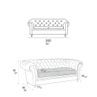 Canapé d'intérieur avec pieds en bois et roues en métal fabriqué en Italie - Giocoso Viadurini