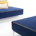 Canapé de salon modulable 4 places en tissu bleu fabriqué en Italie - Mykonos Viadurini
