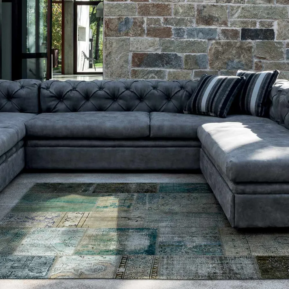 Canapé de salon avec appui-tête inclinable et péninsule - Unleashed Viadurini