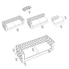 Canapé de salon avec appui-tête inclinable et péninsule - Unleashed Viadurini