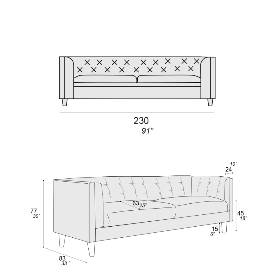 Canapé de salon avec structure et pieds en bois fabriqué en Italie - Comico Viadurini