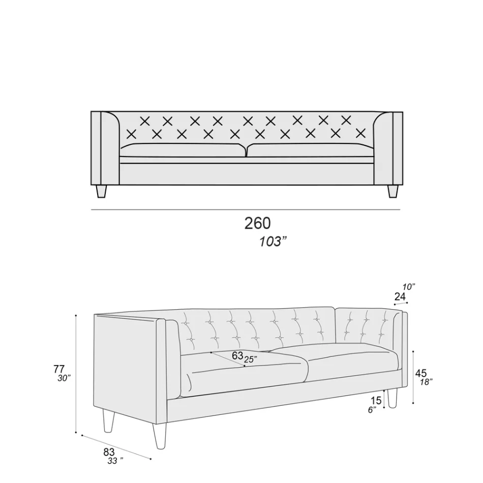 Canapé de salon avec structure et pieds en bois fabriqué en Italie - Comico Viadurini