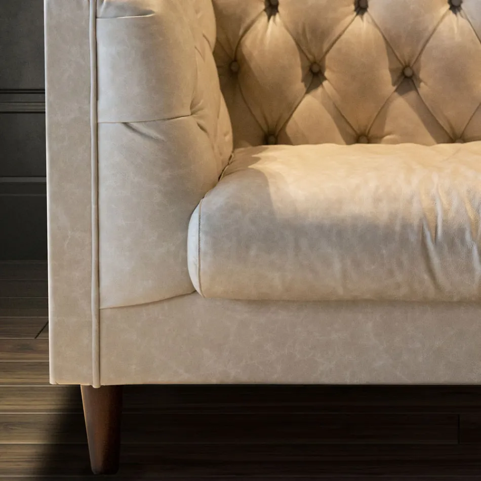 Canapé de salon avec structure et pieds en bois fabriqué en Italie - Comico Viadurini