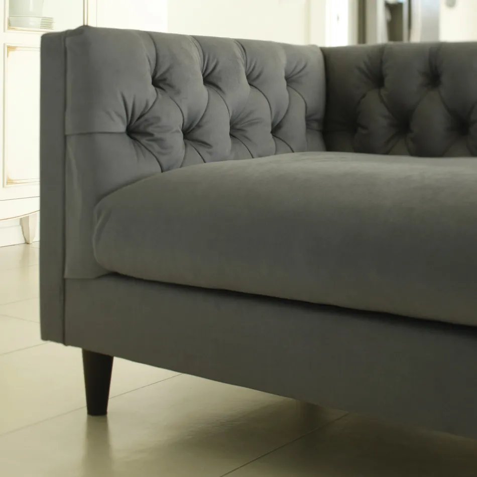 Canapé de salon avec structure et pieds en bois fabriqué en Italie - Comico Viadurini