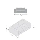 Canapé de Salon en Bois, Polyuréthane et Métal Fabriqué en Italie - Sparkling Viadurini